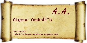 Aigner András névjegykártya